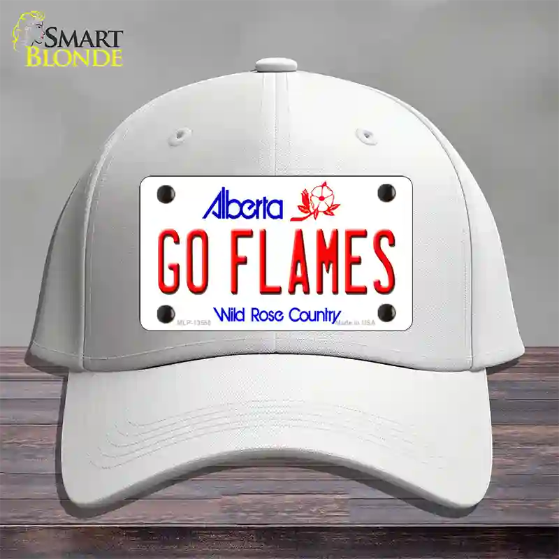 Go Flames Novelty License Plate Hat Tag Cotton / White