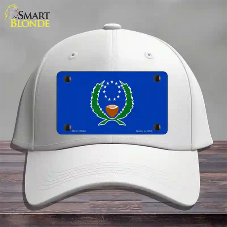 Pohnpei Flag Novelty License Plate Hat Cotton / White