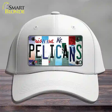 Pelicans Strip Art Novelty License Plate Hat Tag Cotton / White