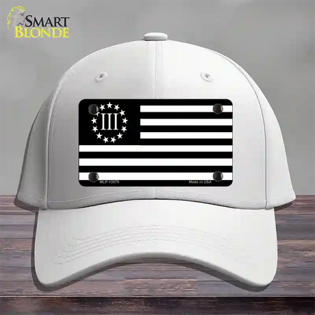 3 Percenter American Flag Novelty License Plate Hat Tag Cotton / White