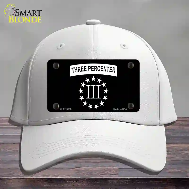 3 Percenter Ring of Stars Novelty License Plate Hat Tag Cotton / White