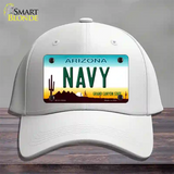 Navy Arizona Novelty License Plate Hat Tag Cotton / White