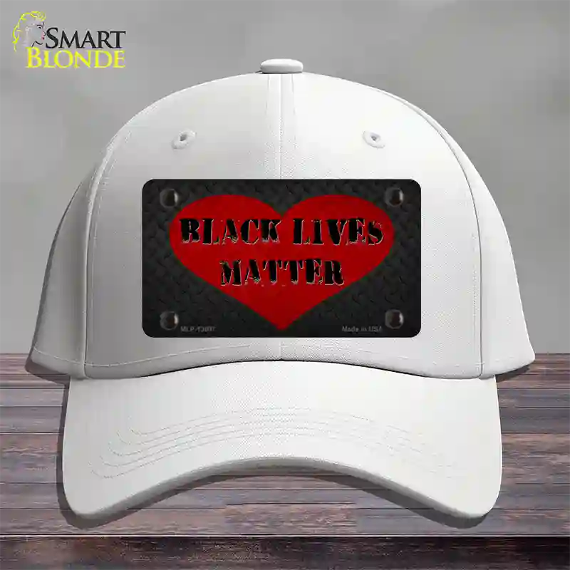 Black Lives Matter Heart Novelty License Plate Hat Tag Cotton / White