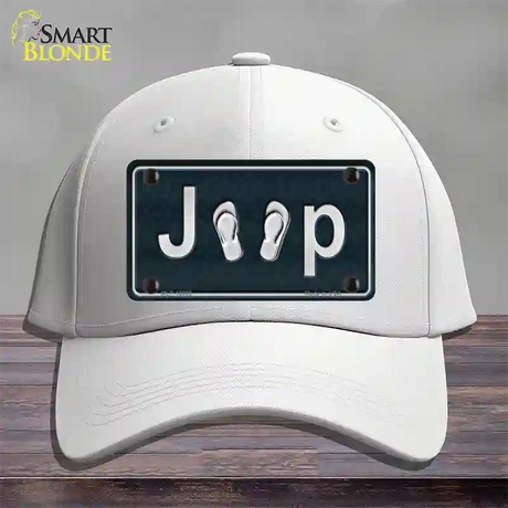 J**P Flipflop Novelty License Plate Hat Tag Cotton / White