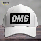 OMG Black Novelty License Plate Hat Tag Cotton / White