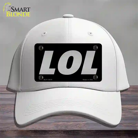 LOL Black Novelty License Plate Hat Tag Cotton / White