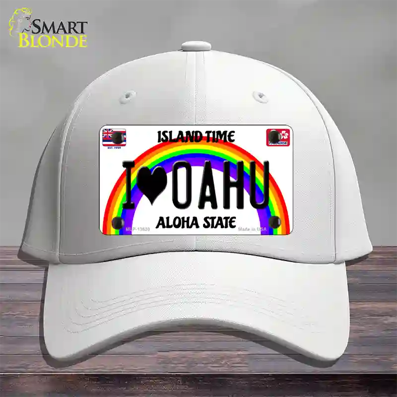 I Heart Oahu Novelty License Plate Hat Tag Cotton / White