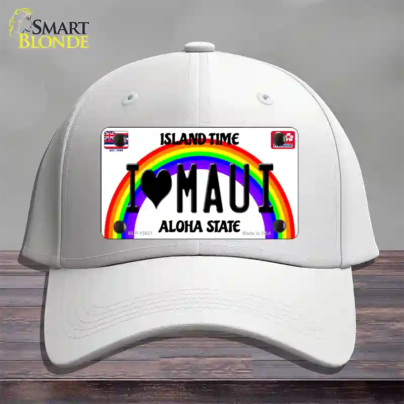 I Heart Maui Novelty License Plate Hat Tag Cotton / White