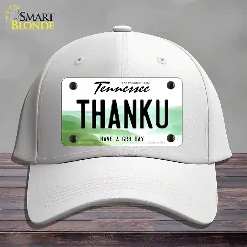 Thank You Novelty License Plate Hat Tag Cotton / White