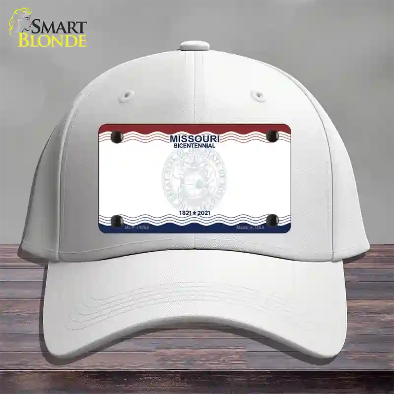 Missouri Bicentennial State Blank Novelty License Plate Hat Cotton / White