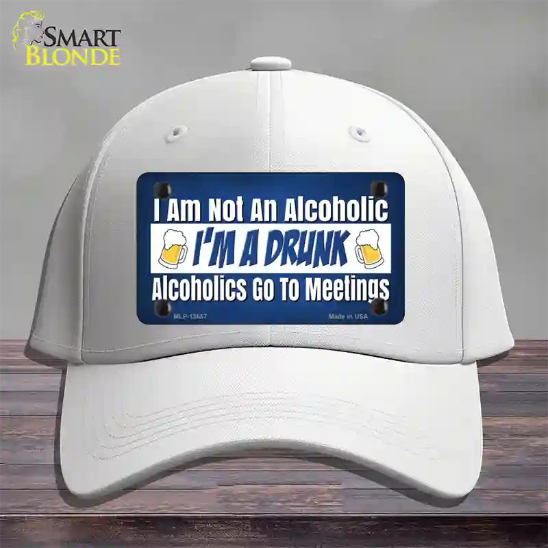 Im A Drunk Novelty License Plate Hat Tag Cotton / White