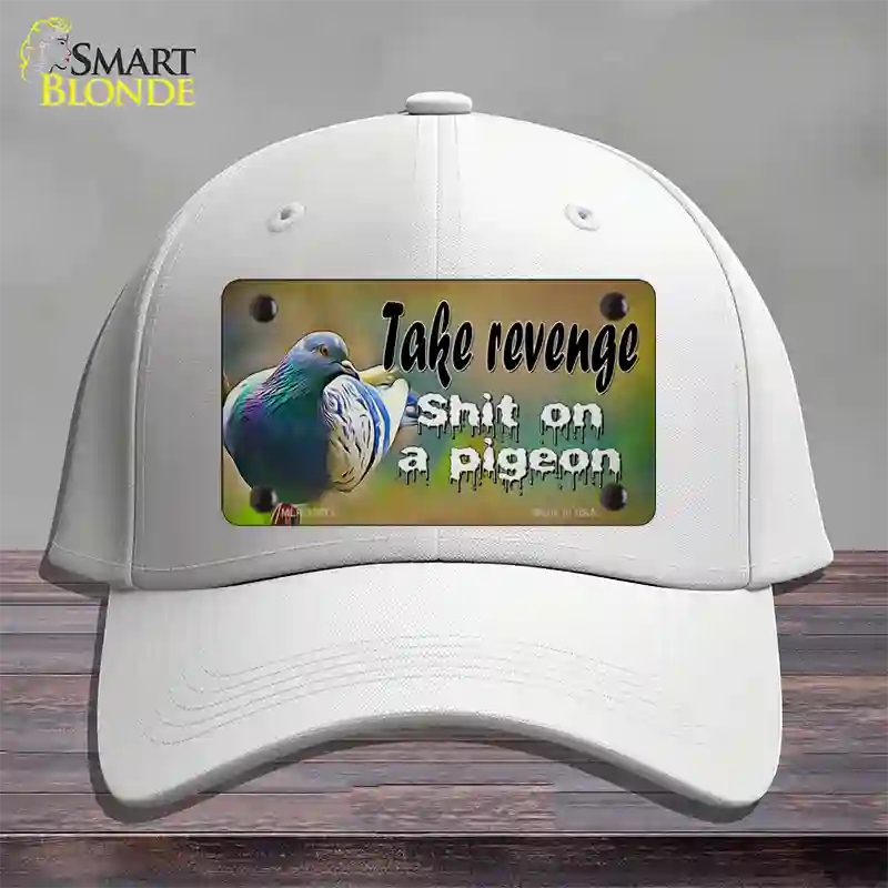 Shit On A Pigeon Novelty License Plate Hat Tag Cotton / White