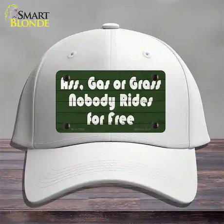 Ass Gas Or Grass Novelty License Plate Hat Tag Cotton / White