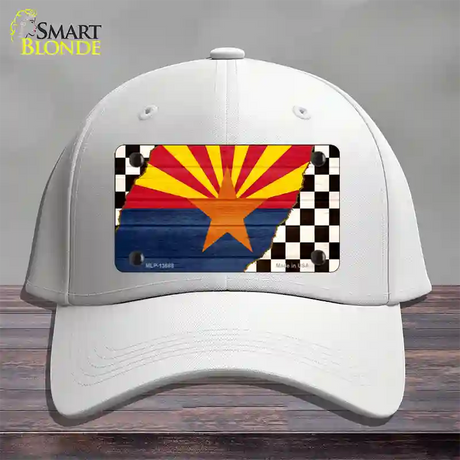 Arizona Racing Flag Novelty License Plate Hat Tag Cotton / White