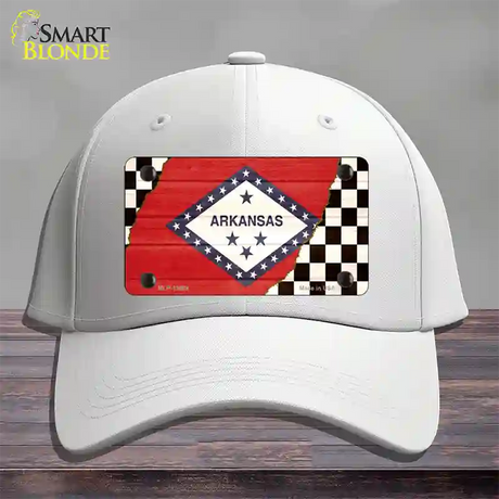 Arkansas Racing Flag Novelty License Plate Hat Tag Cotton / White