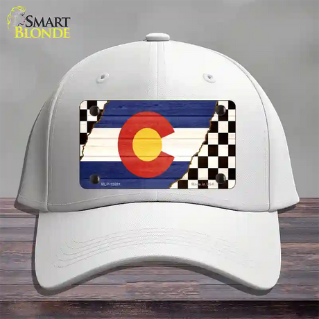 Colorado Racing Flag Novelty License Plate Hat Tag Cotton / White