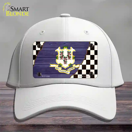 Connecticut Racing Flag Novelty License Plate Hat Tag Cotton / White