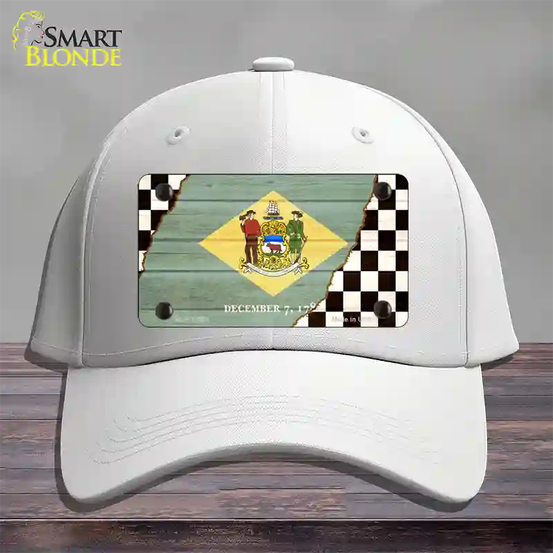 Delaware Racing Flag Novelty License Plate Hat Tag Cotton / White