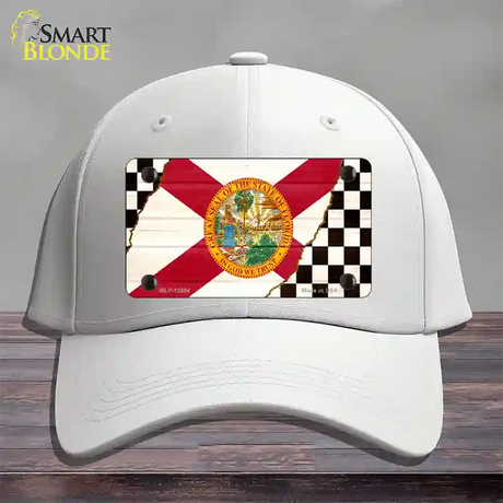 Florida Racing Flag Novelty License Plate Hat Tag Cotton / White