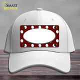 White Burgundy Polka Dot White Center Oval Novelty License Plate Hat Cotton / White