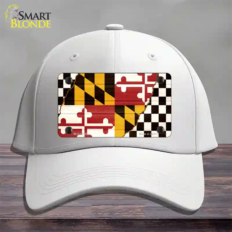 Maryland Racing Flag Novelty License Plate Hat Tag Cotton / White