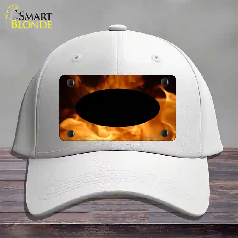 Real Flame With Black Center Oval Novelty License Plate Hat Cotton / White