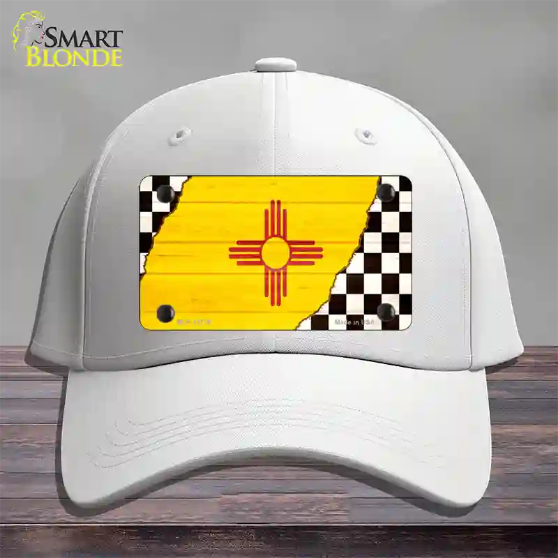 New Mexico Racing Flag Novelty License Plate Hat Tag Cotton / White