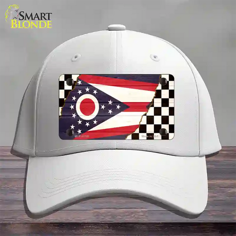 Ohio Racing Flag Novelty License Plate Hat Tag Cotton / White