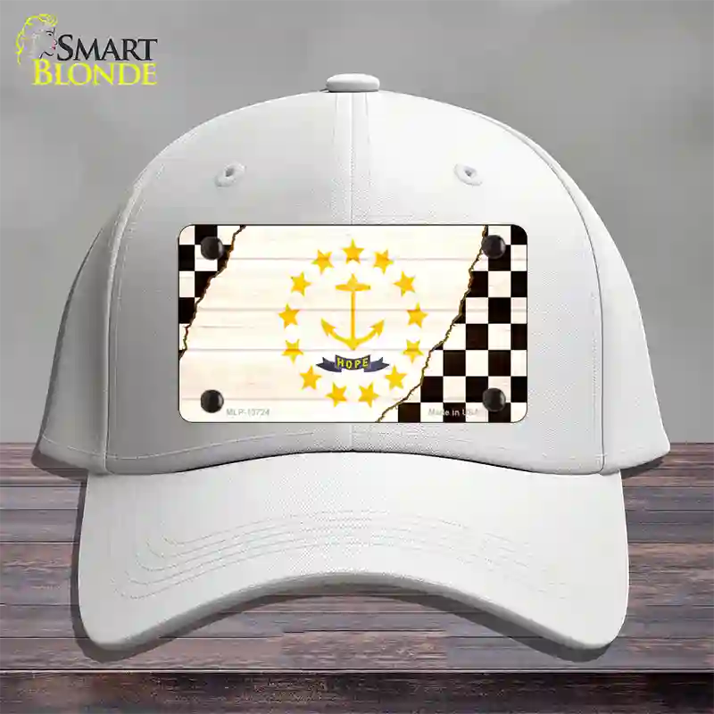 Rhode Island Racing Flag Novelty License Plate Hat Tag Cotton / White