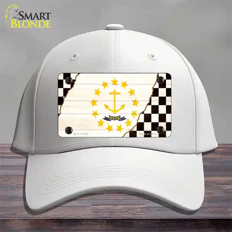 Rhode Island Racing Flag Novelty License Plate Hat Tag Cotton / White