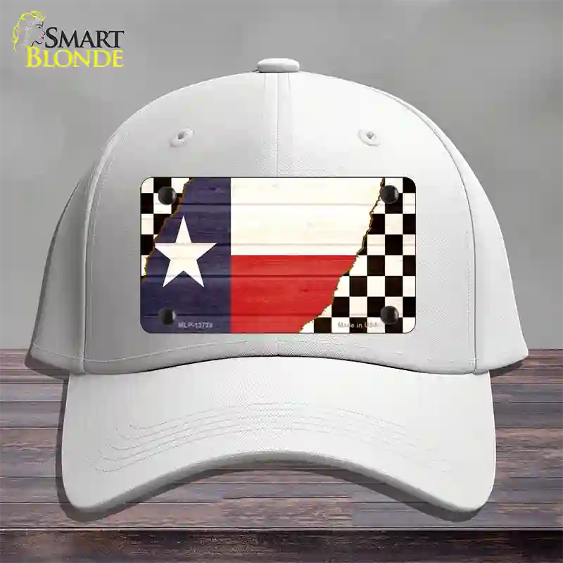 Texas Racing Flag Novelty License Plate Hat Tag Cotton / White