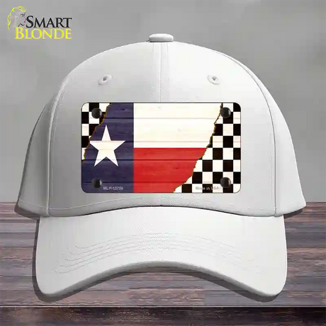 Texas Racing Flag Novelty License Plate Hat Tag Cotton / White