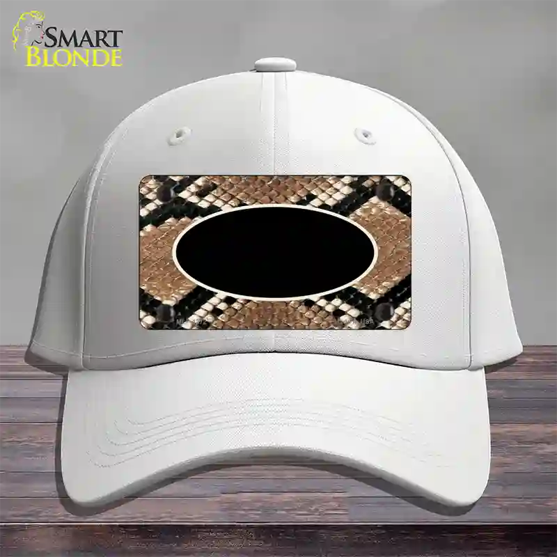 Snake With Black Center Oval Novelty License Plate Hat Cotton / White