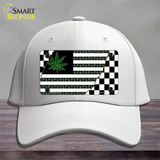 Weed American Racing Flag Novelty License Plate Hat Tag Cotton / White