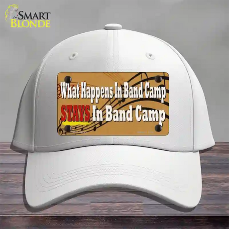 What Happens In Band Camp Novelty License Plate Hat Tag Cotton / White