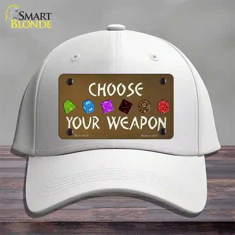 Choose Your Weapon Novelty License Plate Hat Tag Cotton / White