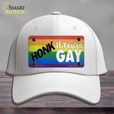 Honk If Youre Gay Novelty License Plate Hat Tag Cotton / White