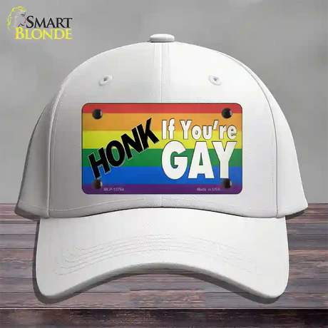 Honk If Youre Gay Novelty License Plate Hat Tag Cotton / White