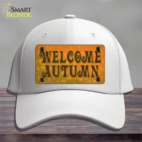 Welcome Autumn Novelty License Plate Hat Tag Cotton / White