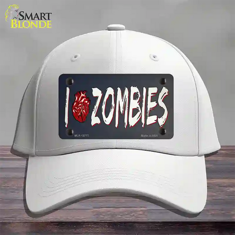 I Love Zombies Novelty License Plate Hat Tag Cotton / White