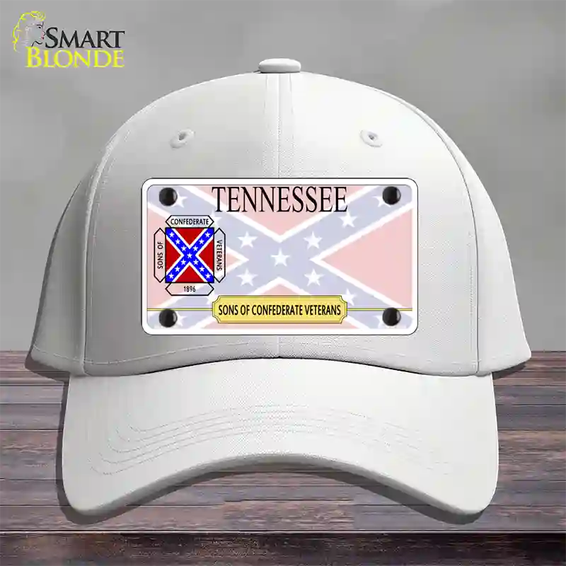 Tennessee Sons Of Confederate Novelty License Plate Hat Cotton / White