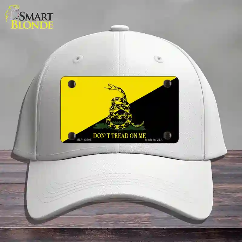 Dont Tread On Me Yellow|Black Novelty License Plate Hat Cotton / White