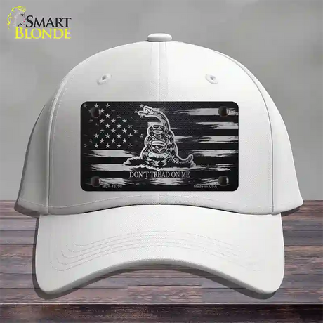 Dont Tread On Me Distressed Flag Novelty License Plate Hat Cotton / White