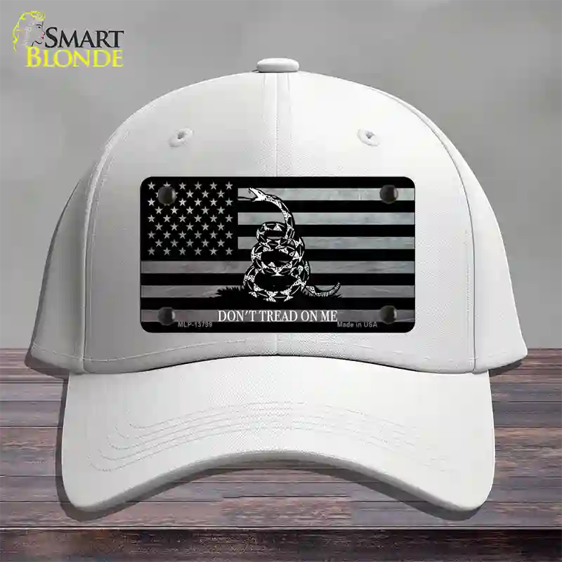 Dont Tread On Me American Flag Novelty License Plate Hat Cotton / White