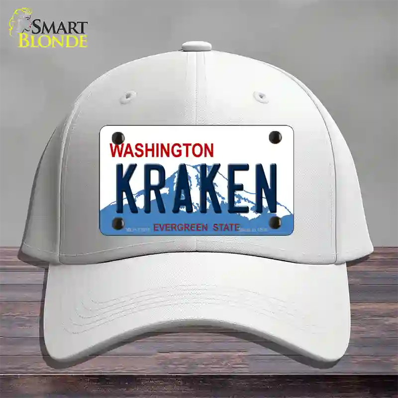 Kraken Washington Novelty License Plate Hat Tag Cotton / White