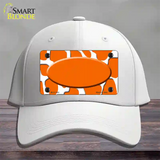 Orange White Giraffe Center Oval Novelty License Plate Hat Cotton / White