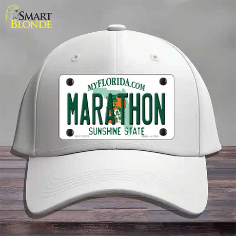 Marathon Florida Novelty License Plate Hat Tag Cotton / White