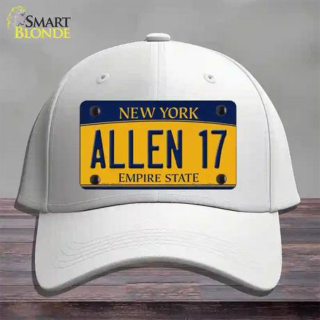 Allen 17 New York Novelty License Plate Hat Tag Cotton / White