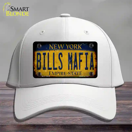 Bills Mafia New York Yellow Rusty Novelty License Plate Hat Tag Cotton / White