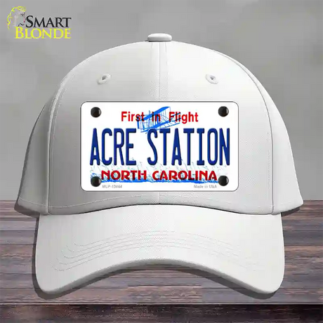 Acre Station North Carolina Novelty License Plate Hat Tag Cotton / White